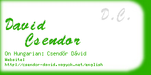 david csendor business card
